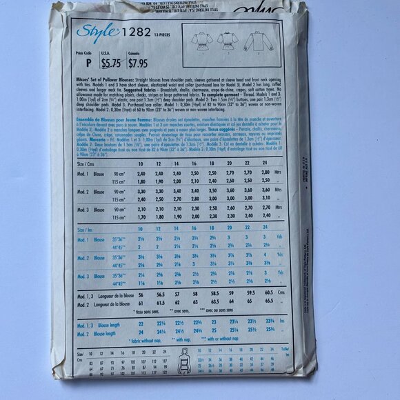 Style Pattern 1282 pullover blouses - Picture 2 of 2